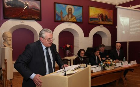Aleksander Stecenko speaking at meeting of International community March 25, 2017